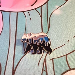 Bear forest enamel pin